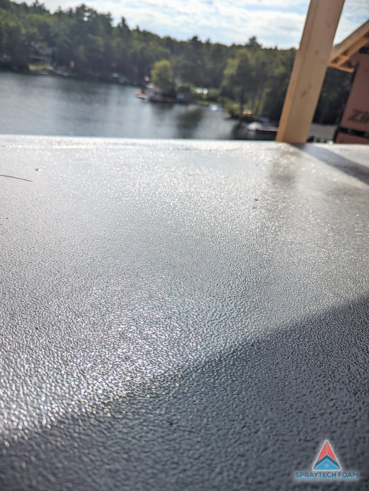 Close-up of textured polyurea finish